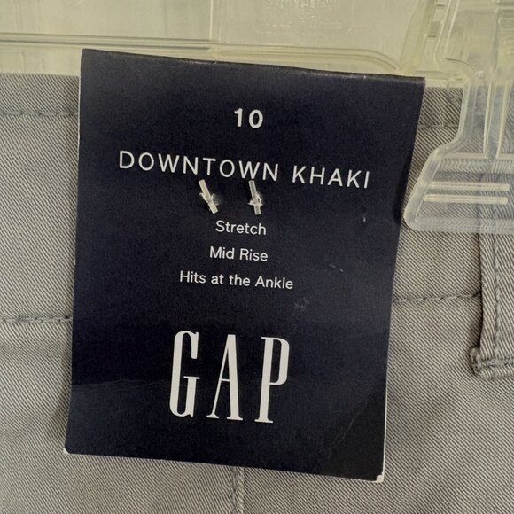 Gap Downtown Khaki Pants Ankle Mid Rise Gray Size 10 NEW - Picture 4 of 10